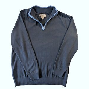 Duluth‎ Trading Co. Men's quarter-zip Pullover Sweater Navy Blue Medium Casual
